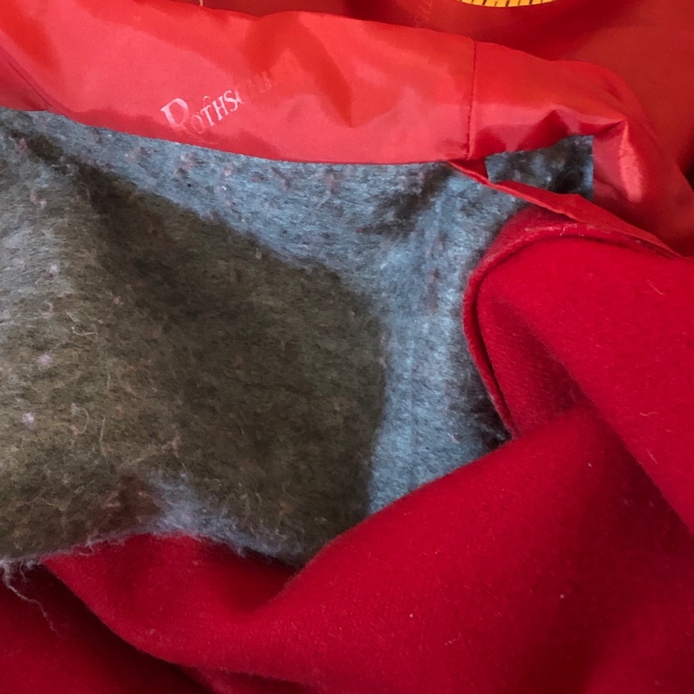 Rothschild Red Wool Pea Coat Black Velvet Girls 7 - Picture 15 of 16